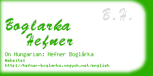 boglarka hefner business card
